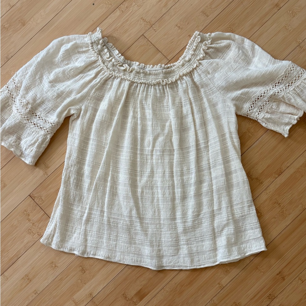 MAX STUDIO XS 100% cotton peasant style blouse